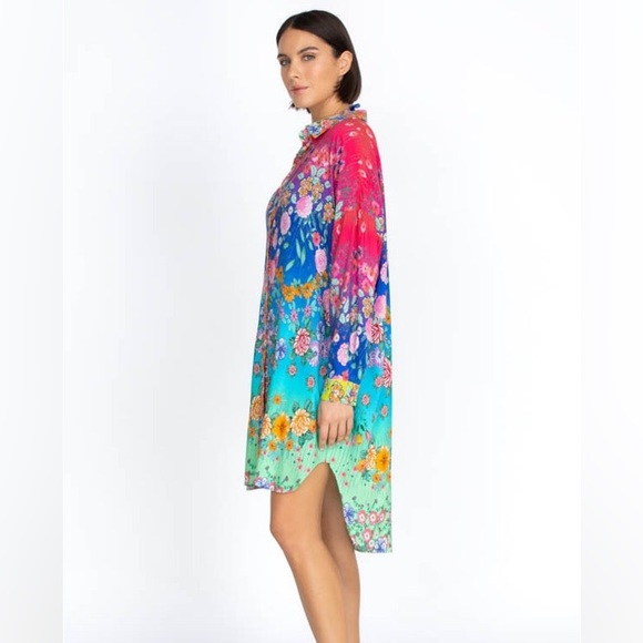 NEW Johnny Was Rainbow Midi Shirt Dress - Picture 6 of 15